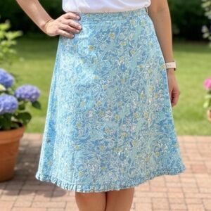 Vintage Lilly Pulitzer "Kiss The Cook"  ruffle A-line skirt
